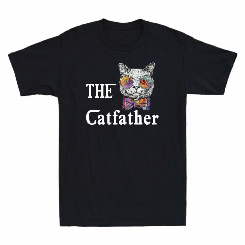 TShirt Gift Catfather Cotton Day Funny Cat Funny The Unisexs Fathers Pattern S