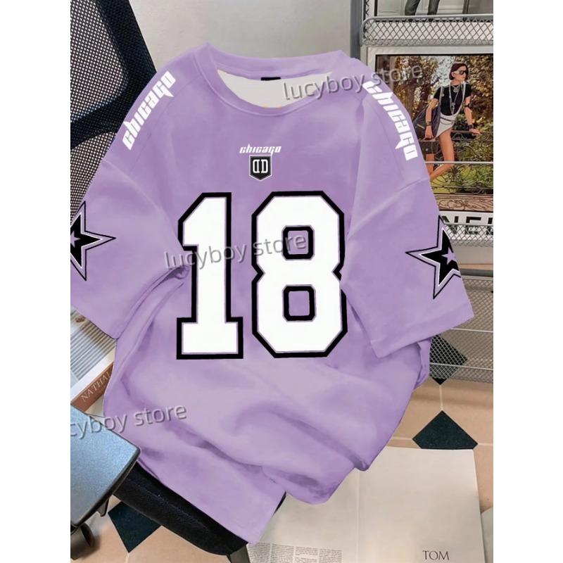 Mens 3D Number 18 Printed Short Sleeve T Shirt Man V Neck Sportwear Brooklyn Racing Football Tee Vintage Casual Tops Men Clothes