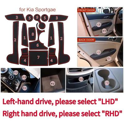 Für Kia Sportage NQ5 2025- 2025 Anti-Rutsch Ablagefach-Schlitz-Becherhalter-Matte(Nur europäische AT-Version)  Rutschfeste Matte Autoinnenzubehör