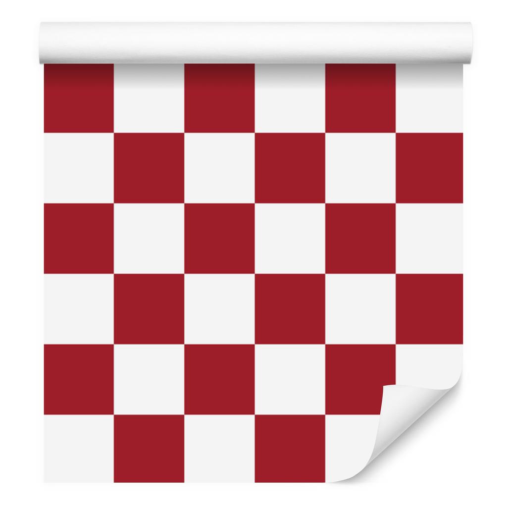 Checkerboard Wallpaper Red, White and Coral for Living Room and Bedroom 50x1000