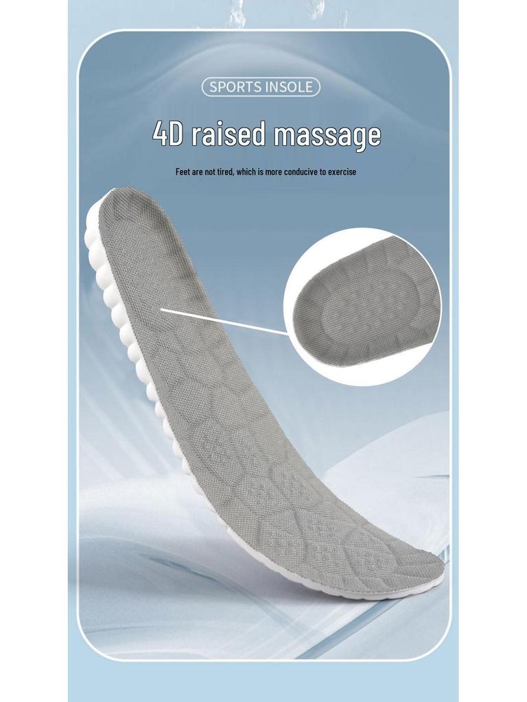 Popcorn Air Cushion High Elastic Sports Insole - Breathable, Sweat-Absorbent, Soft, for Running & Military Training