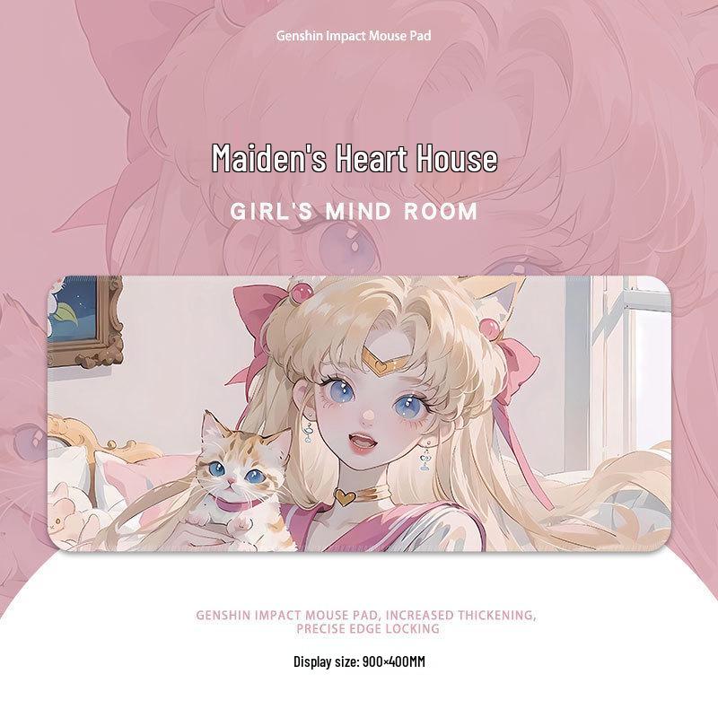 Sailor Moon XL Mouse Pad: Cute, High-Value Office Keyboard Mat Featuring Anime Girls