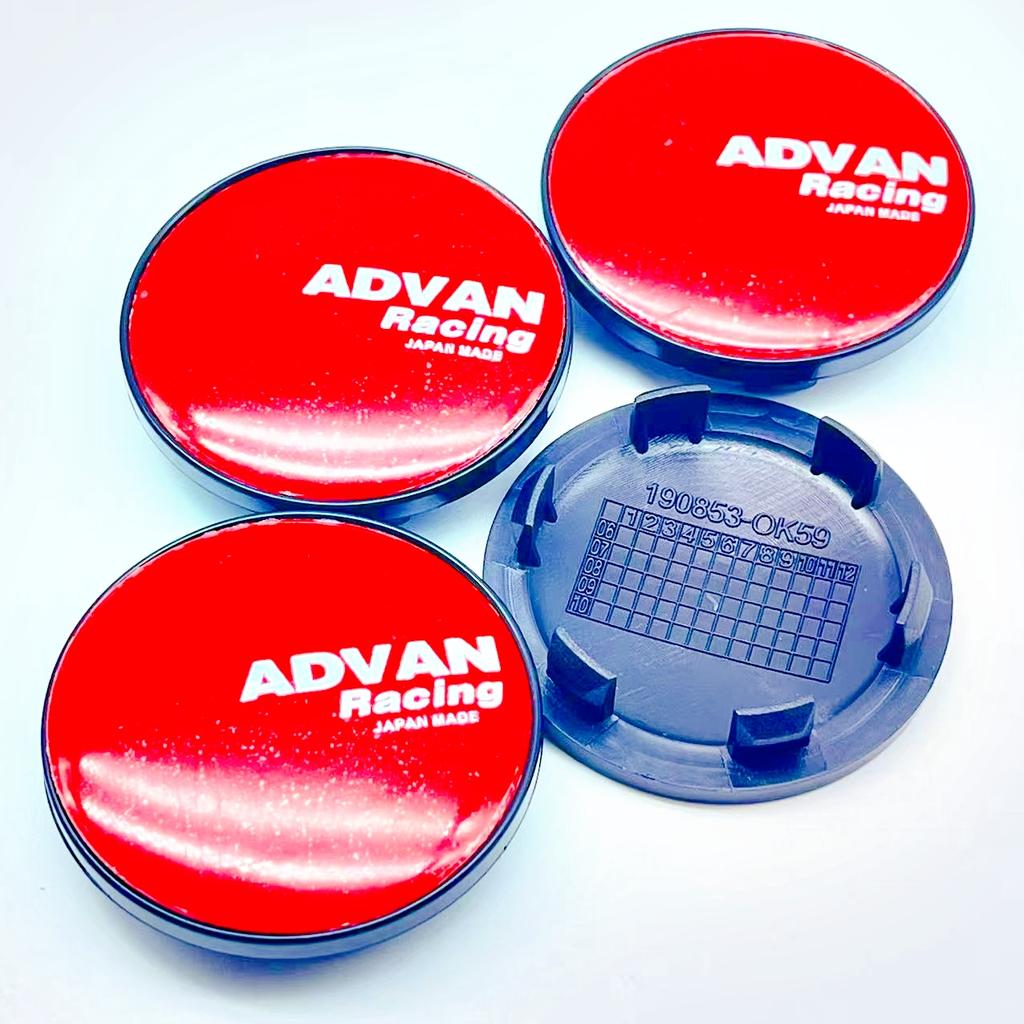 4pcs/Lot High Quality ADVAN Racing Emblem Logo 59mm Car Wheel Center Caps High Cap Accessories Wheels Hub Rim Hubcaps Cover