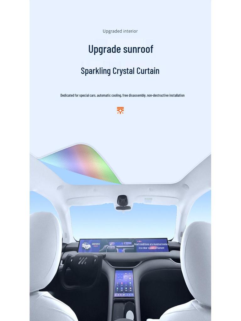 Zhiji 23 LS7 Sunroof Sunshade: Ice Crystal Heat Insulation, UV Protection, Privacy & Light-Blocking.