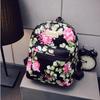 Blue Red Women Backpack 2024 Summer Small Retro Flower School Bags for Teenage Girls Street Casual Bagpack