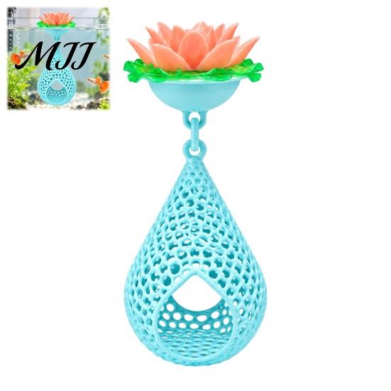 Natural Style Tank Decor Floating Lotus Betta Hide, Aquarium Shrimp Cave, Water Drop Hammock, Resting Ornament Spot & Breeding Cave for Fish