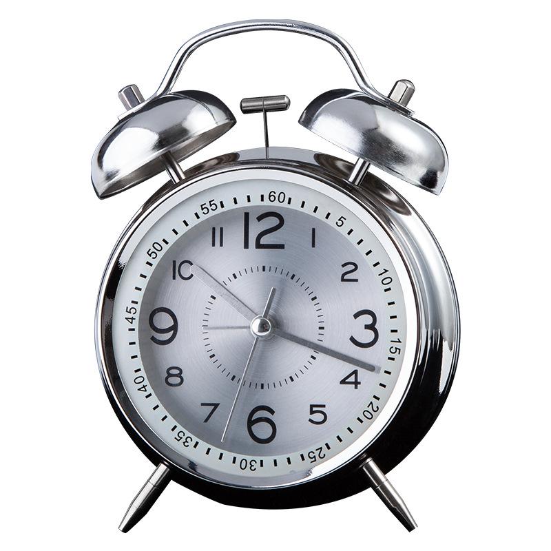 

Electroplated Metal Alarm Clock: Creative Mechanical Wake-Up Clock for Students and Kids