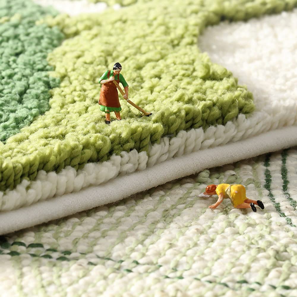 SYitong Entrance Mat, Indoor Door Mat, Bath Mat, Foot Mat, Green Leaf Design, for Hallways, Bathrooms, Commercial and Home Use, Fluffy, Soft, Mud Remo