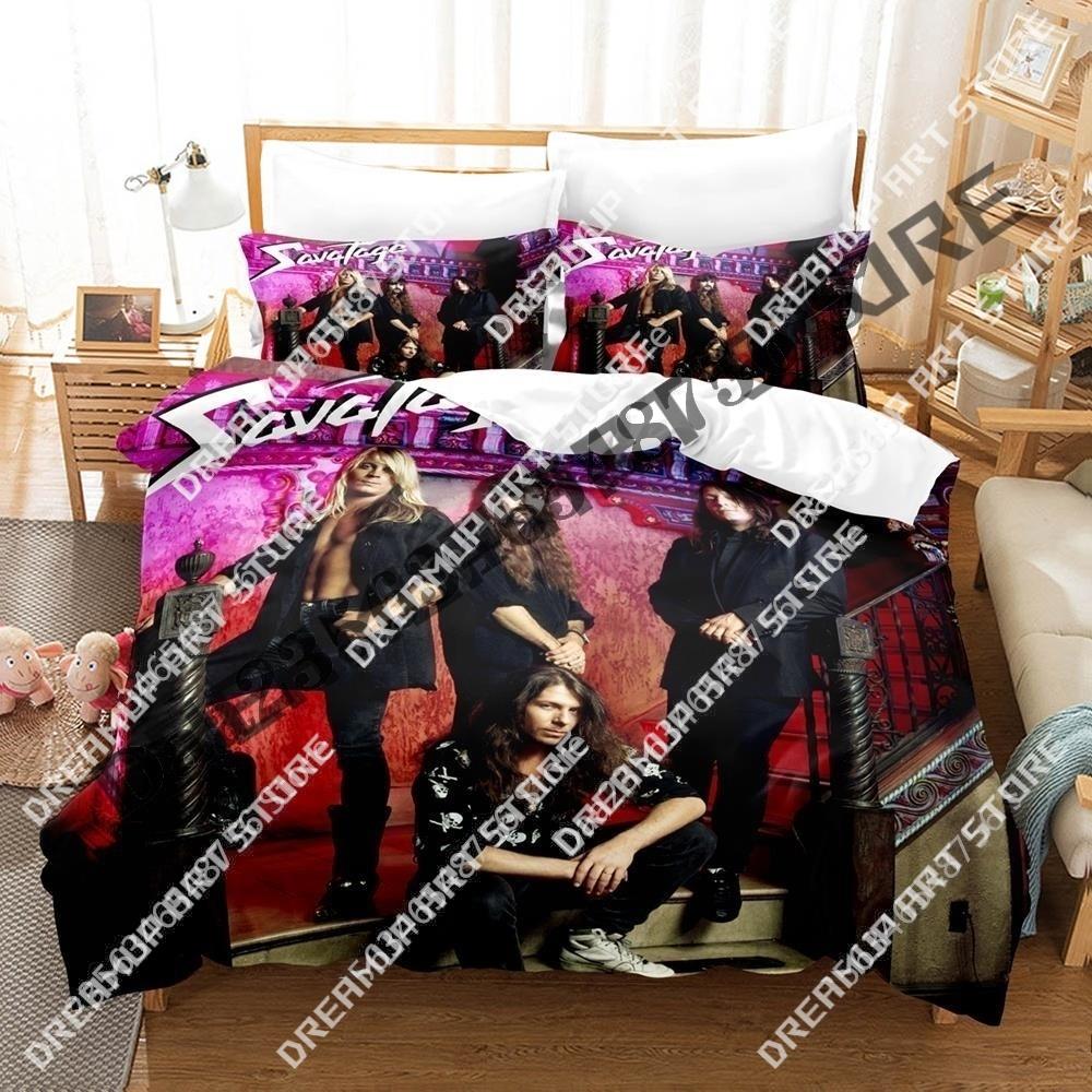 3D Print Savatage Band Bedding Set Twin Queen King Full Size Duvet Cover Pillowcase Bed boys girls Adult Home Textiles