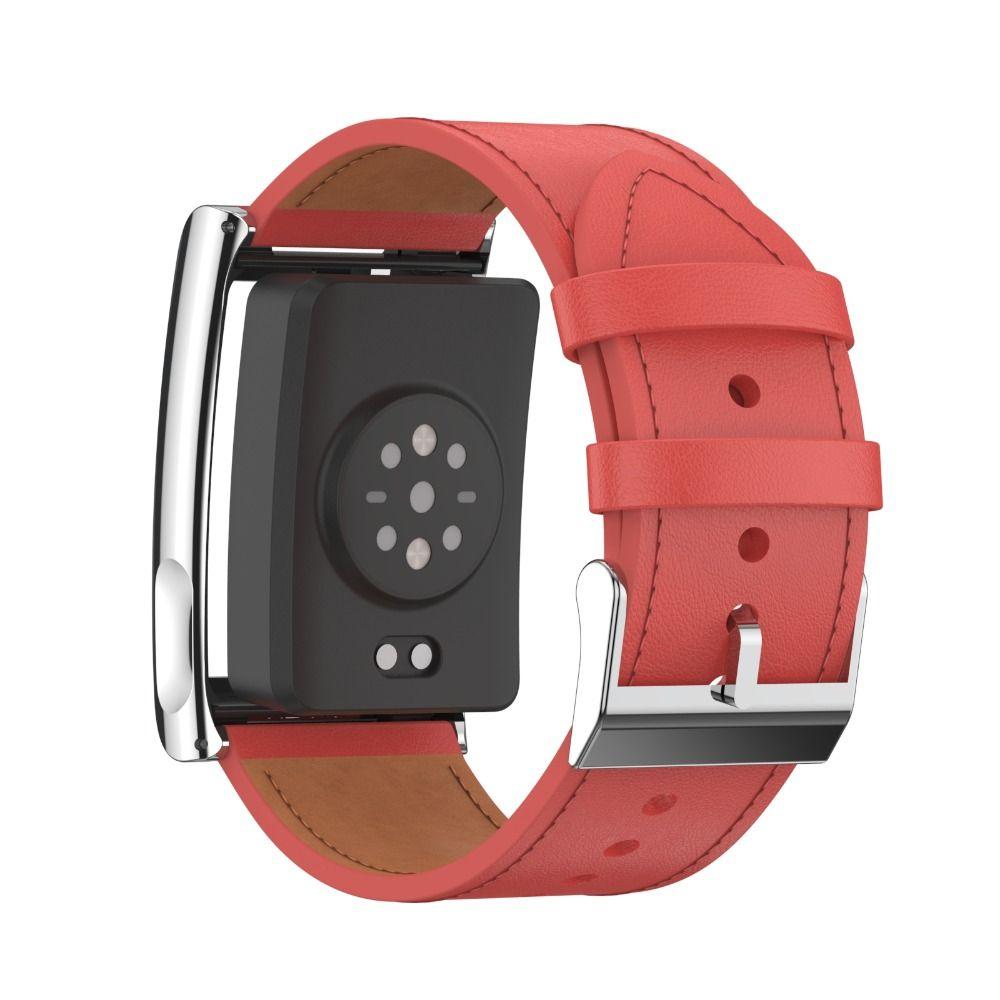 Cinturino Sportivo in Pelle Regolabile a Rilascio Rapido Cinturino per Fitness Tracker Sostituzione Braccialetto con Cornice Metallica per Amazfit Helio Strap
