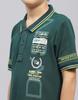 MONTE CARLO Boys Green Printed Collared Neck Half Sleeve T-Shirt