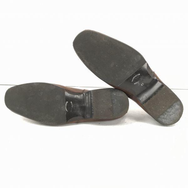 LAVORAZIONE ARTIGIANA Genuine Leather Swirl Moc Shoes [41 / 25.526.0 / Brown] Business(USED)