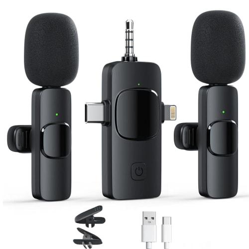 [2025 New Pin Microphone] Spin Microphone, 360 Sound Collection and Recording, Wireless Microphone, Instant Connection, Noise Reduction, Audio/Video