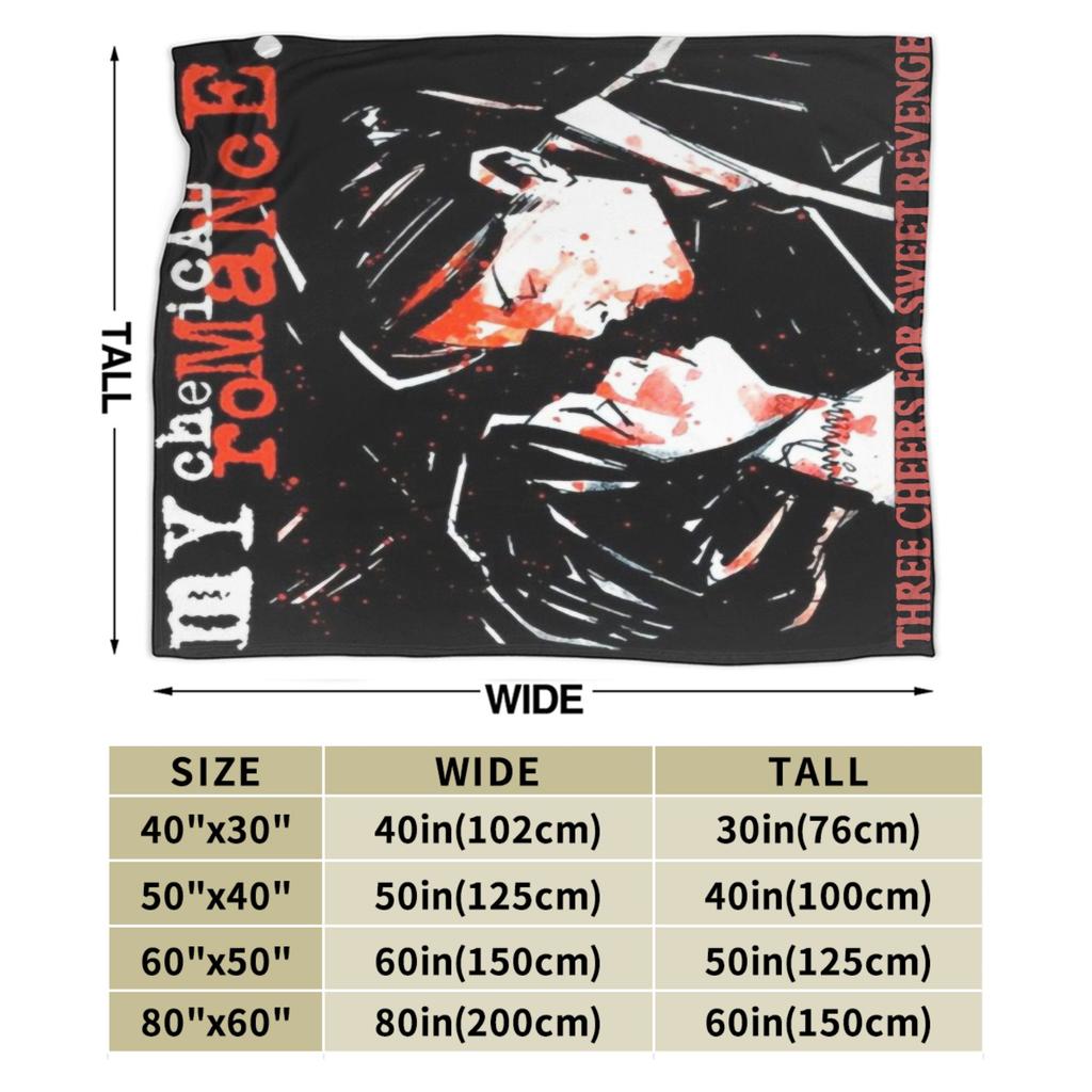 My Chemical Romance Decken Punk Musik Flanell Lustige Atmungsaktive Überwurfdecken für Bettwäsche Dekoration