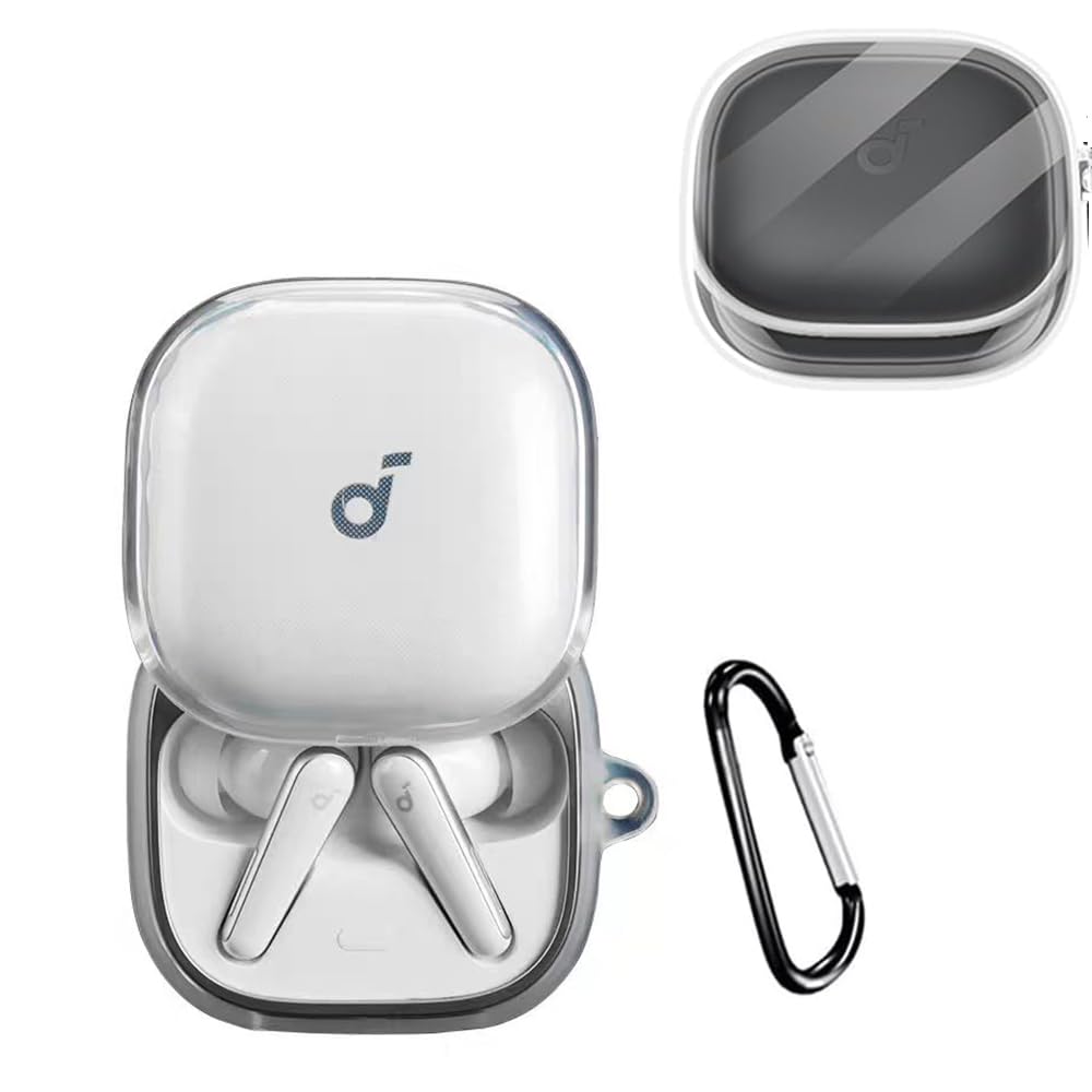 

ELYBYYLE для Anker Soundcore Liberty 5 Захисний чохол для Soundcore Liberty Захисний силіконовий чохол з можливістю заряджання Повний захист від падінь та подряпин Карабін