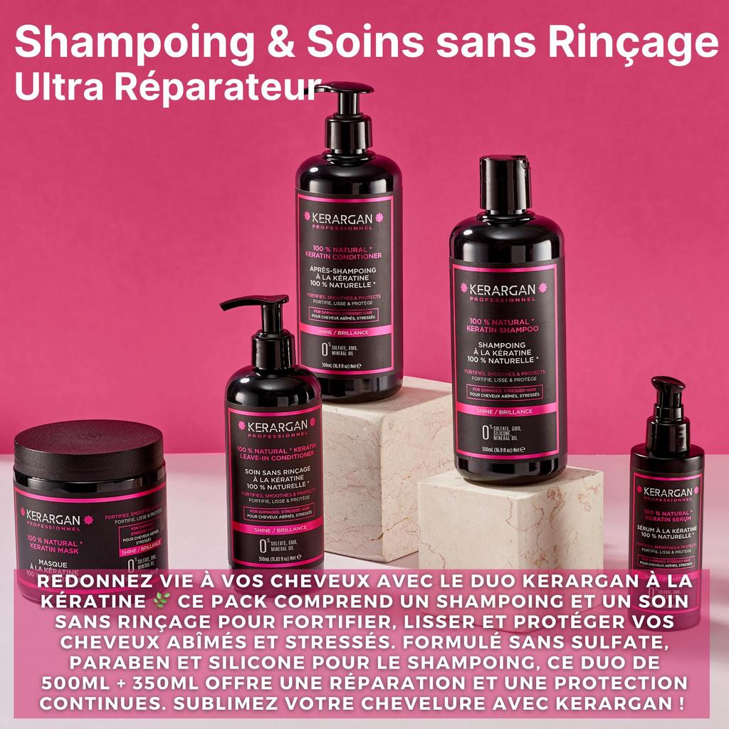 Kerargan Keratin Shampoo and Leave-In Duo - 850ml