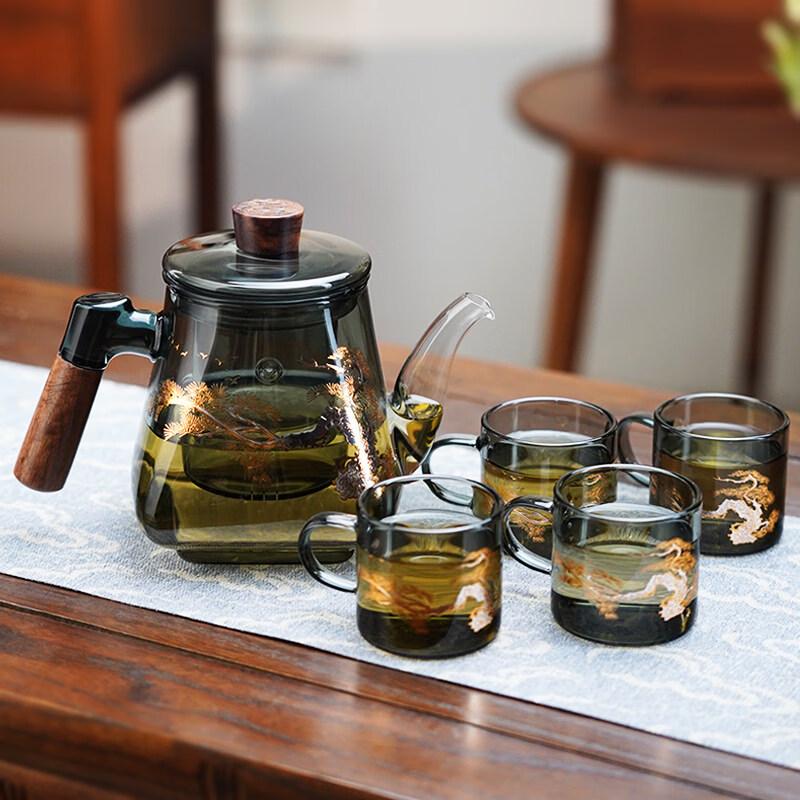 ZISIZ Heat-Resistant Glass Teapot for Home and Office