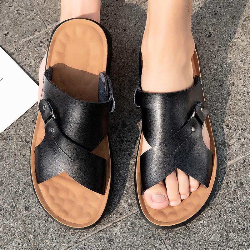 Men's New Fashion Double Wear Casual Sandals Brand New Fashion Summer Men Shoes Vintage Flats Casual Non-slip Beach Sandals Men