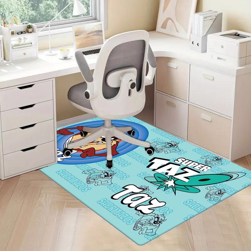 1pc Office Carpet Chair Mats Super Taz: Looney Tunes Mashup Perfect for Decorating Office Chairs, Living Rooms, Or Bedrooms,Polyester Carpet