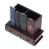 Dark Brown Desktop Stationery Organizer 5.91 X 5.31 X 2.56in Pen Storage Cup  Bedroom
