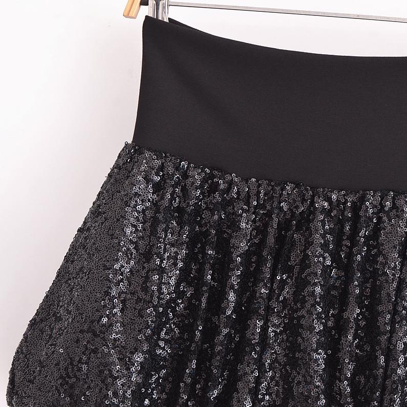 2025 Spring Women's Sequin Tulip Midi Skirt: Slim Fit, High-Waisted Design