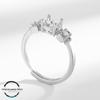 Octagonal Rose Cut Zirconia Women's White Gold Open Copper Ring Setting - DIY Imitation 925 Silver