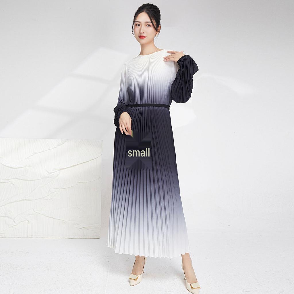 European & American Gradient Elegant Evening Dress: Loose, Tie-up Slimming Long Skirt for Women
