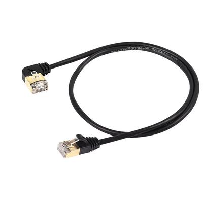 SinLoon Right Angle Cat8 Ethernet 40Gbps 2000MHz Plug SFTP Cable Cat8 RJ45 Connector Gaming LAN for PC and Router Use 90-degree Cable, High-Speed