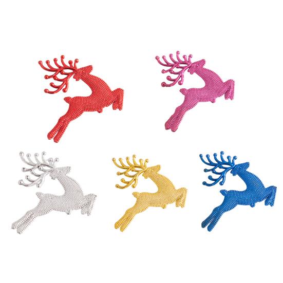 10Pcs Plastic Reindeer Hanging Ornaments Christmas Tree Glitter Elk Decorations Holiday Party Xmas Gifts