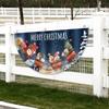 Fan Shaped Christmas Polyester Flags for Outdoor Decor, Colorful, Party- Home Use  -Yx