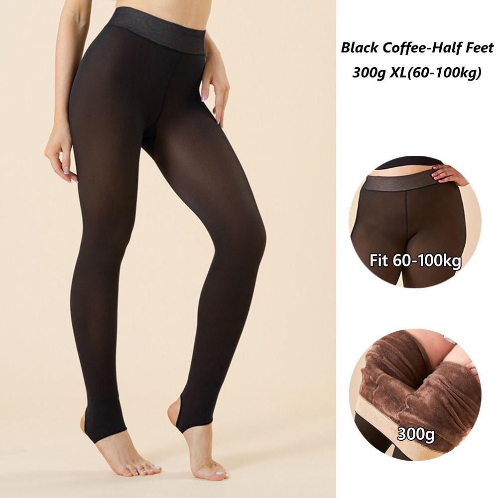 Thick Fake Translucent Leggings High Waist Thermal Stockings Winter Warm Pantyhose  for Women
