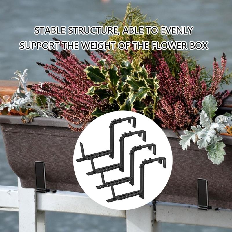 Upgrades Window Sill Planter Support Set Expandable Metal Brackets Set Outdoor Window Planter Mounting Brackets 4/6pcs