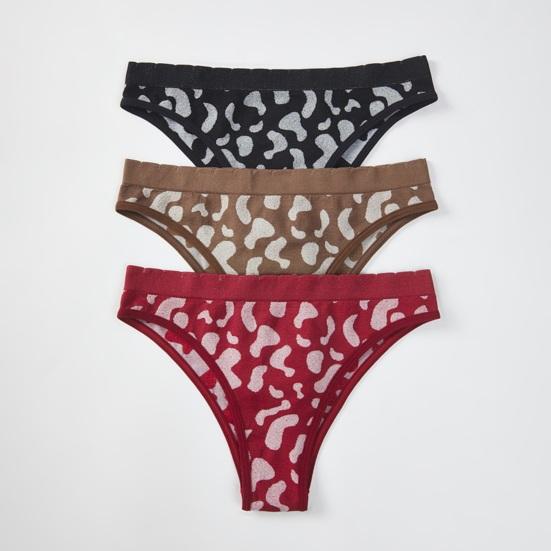 Seamless No Show Thong for Women Milk Cow Print Stretch Breathable Underwear Sexy Mid Rise T-Back Panties