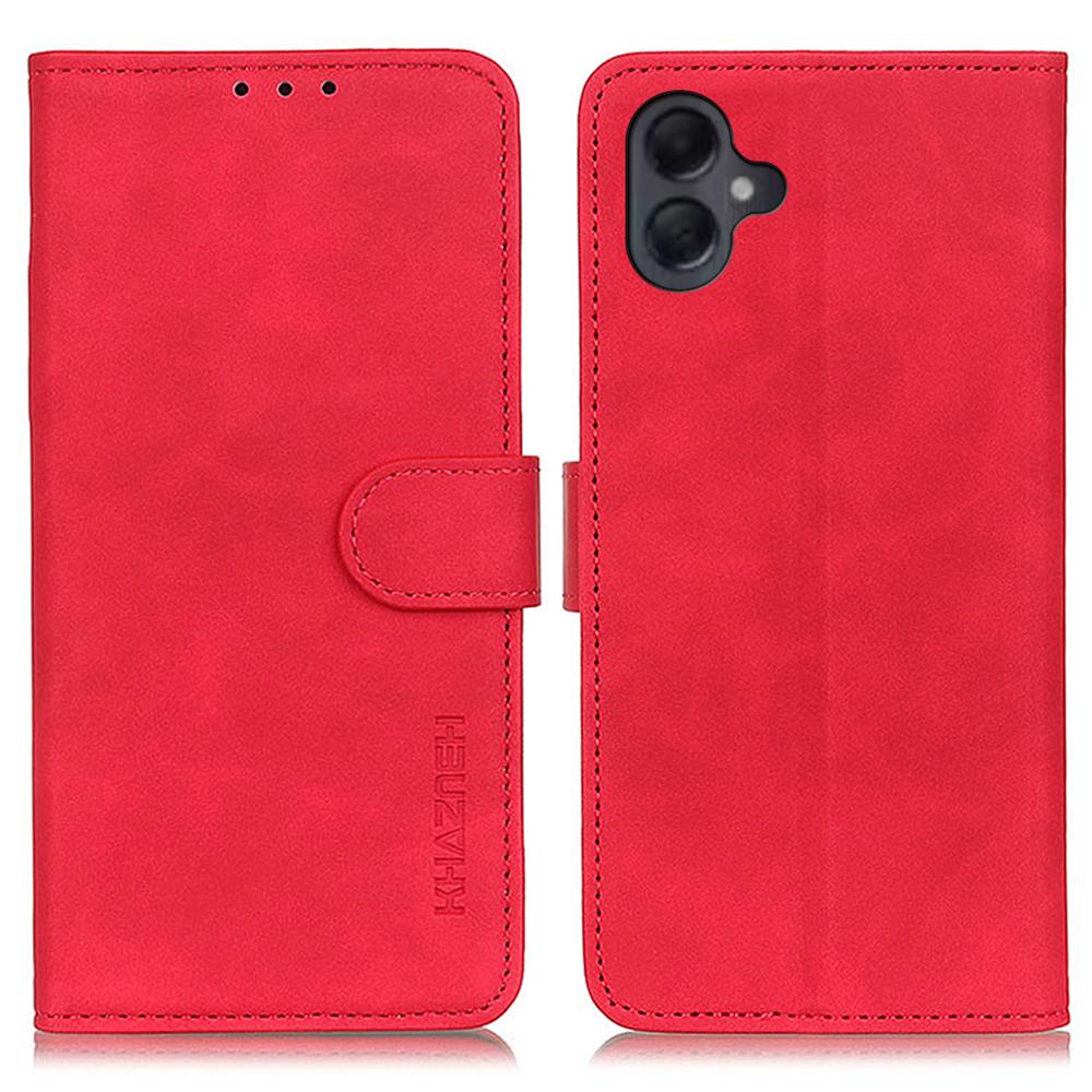 

KHAZNEH For Samsung Galaxy A06 4G Case Retro PU Leather Wallet Stand Phone Cover Red