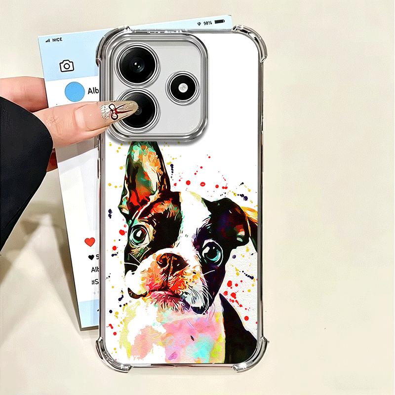 French Bulldog Dog Pug Design Plating Phone Case For Xiaomi Poco X5 X6 X7 X8 Pro Max F8 Ultra F7 M8 M7 M5S Redmi 15C 15 14C 13C