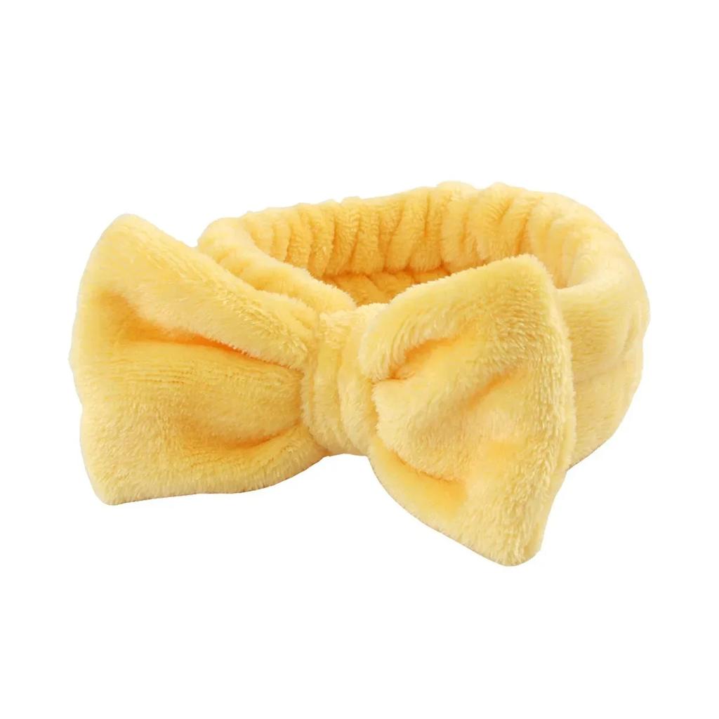1/2/3pcs Bow Headband Wristband Set Towel Elastic Soft Washing Face Shower Make Up Yoga Sports Skincare Headband For Women Girls
