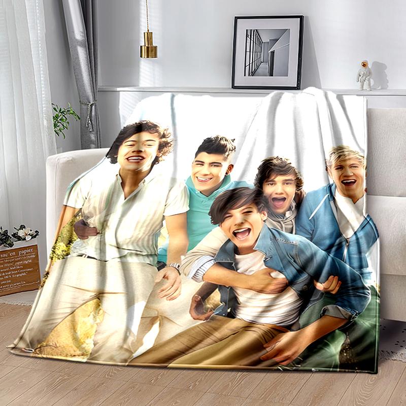 1pc Blanket One Direction Where We Are Now Print Design, Lightweight Blanket for Sofa, Bed- Soft &Warm, Gift for All Seasons Like Christmas, Halloween