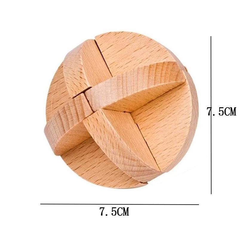 

Classic Lu Ban ball Wooden Brain Teaser Puzzles for Adults Kids Easy IQ Test Mind Games Educational and Fun Gift Ideas