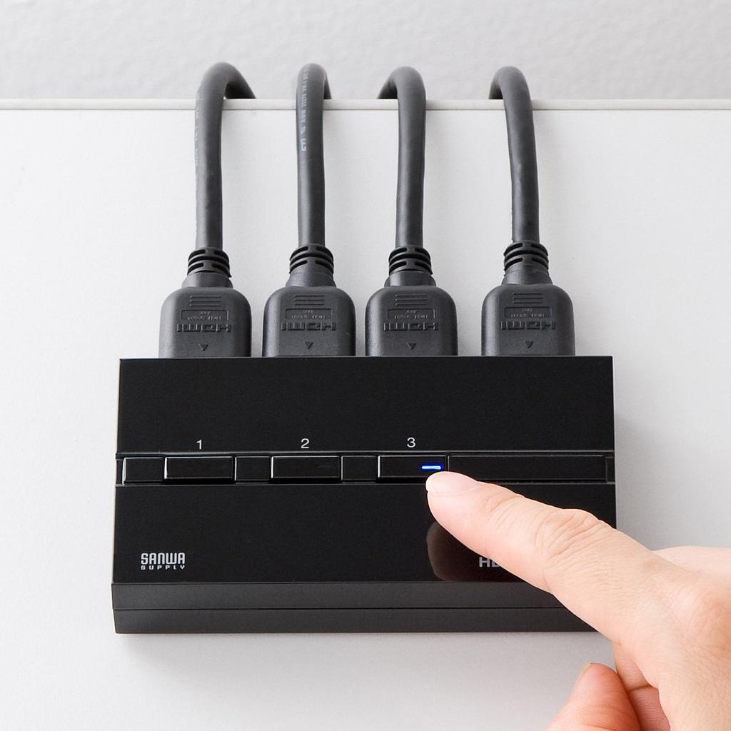 SANWA SUPPLY Przełącznik HDMI SW-HD31ML (Brak automatycznego przełączania, 3 wejścia, 1 wyjście)