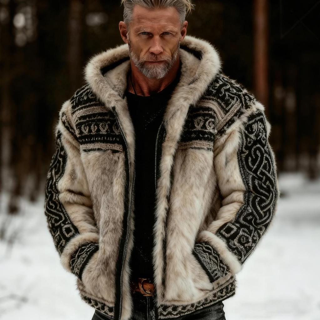Men's 3D Print Flannel Hooded Zipper Cardigan: Winter Warm Fashion Sweatshirt