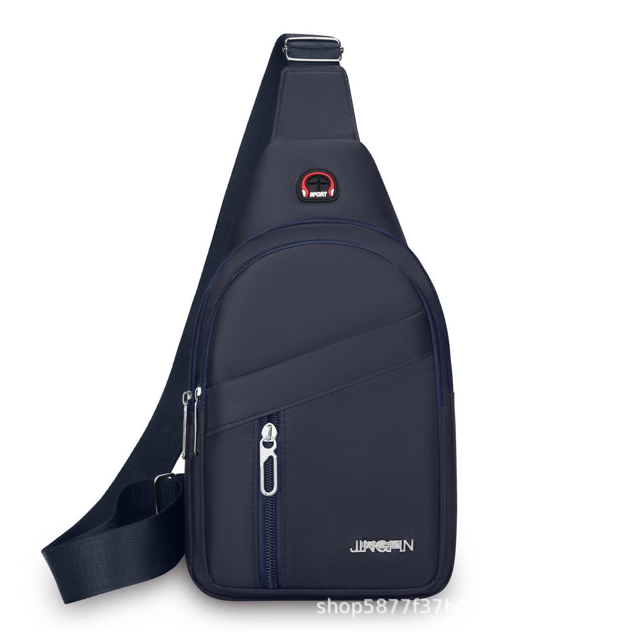 

2025 Men s Waterproof Oxford Canvas Chest Bag: Korean Style Small Crossbody Shoulder Backpack 30×5×17 синій