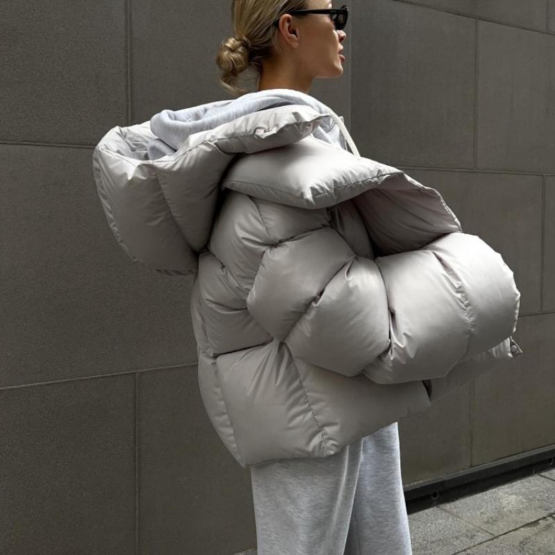 Winter Warme Baumwoll-Pufferjacken Damen Locker Parkas Mantel Vintage Brotjacke Oberbekleidung Büro Damen Gesteppte Kleidung