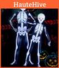 Enthralling Halloween Parent-child Skeleton Costume Jumpsuit With Attractive Mask For Parties