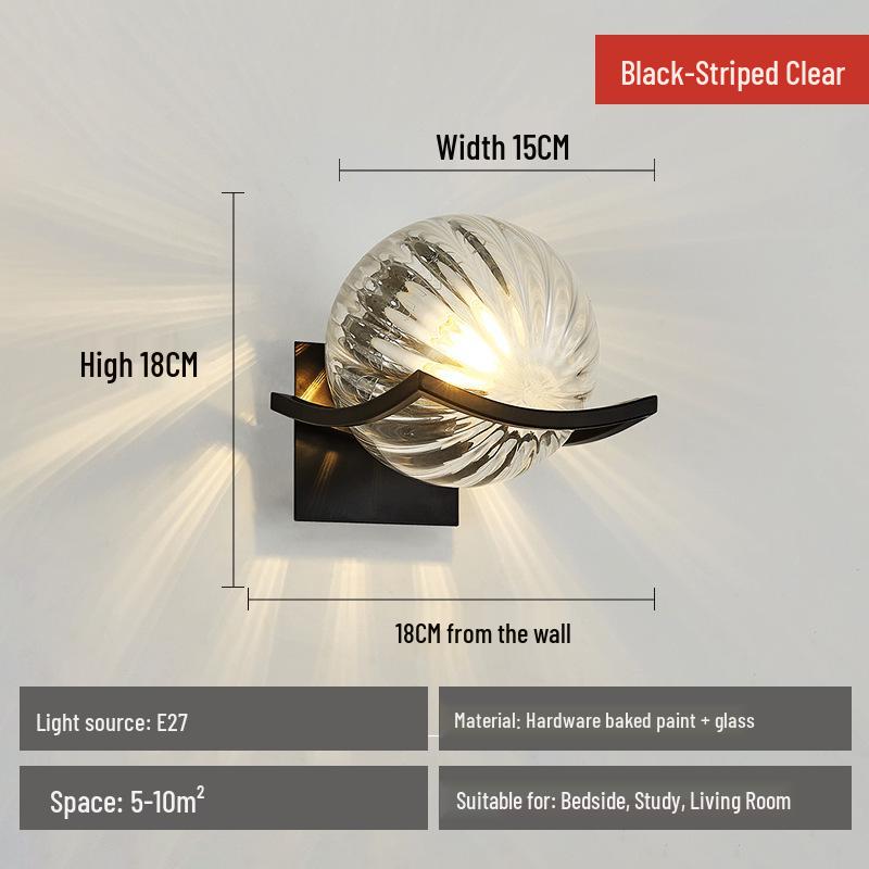 Nordic Style LED Glass Wall Lamp for Bedroom, Hallway & Living Room