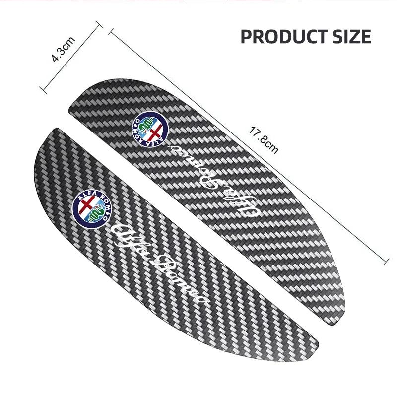 2x Car Rearview Mirror Rain Eyebrow Protector Rain Sticker For Alfa Romeo Giulia Stelvio Giulietta 156 159 147 Mito Tonale GT