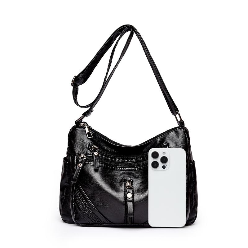 Pu Crossbody Bag for Women – Vintage Design with Multiple Pockets & Adjustable Strap – Perfect for Daily Use & Casual Outings