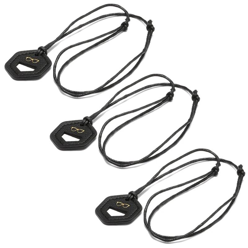 Stylish Durable Hanging Glasses Holder Fresh Sweet PU Leather Sunglasses Rope Portable Eyewear Accessory for Outdoor
