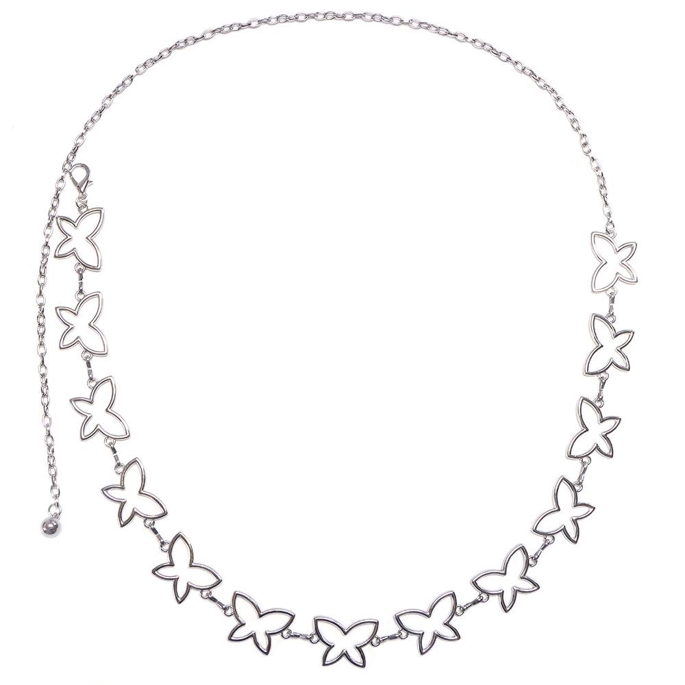 Versatile Butterfly Flower Metal Waist Chain for Women