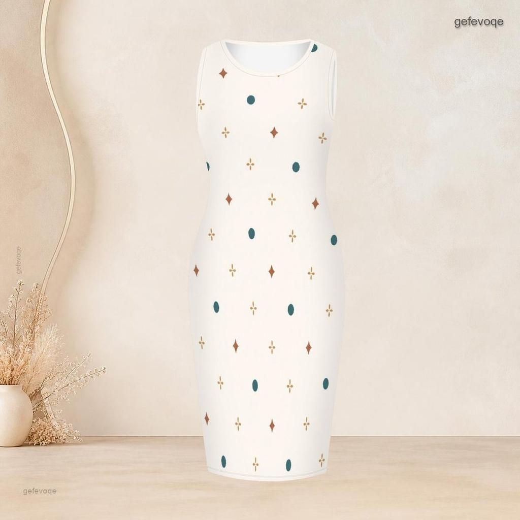 Women Plus Size Two Piece Set Printed Sleeveless Bodycon Dress Long Sleeve Open Cardigan Black Golden