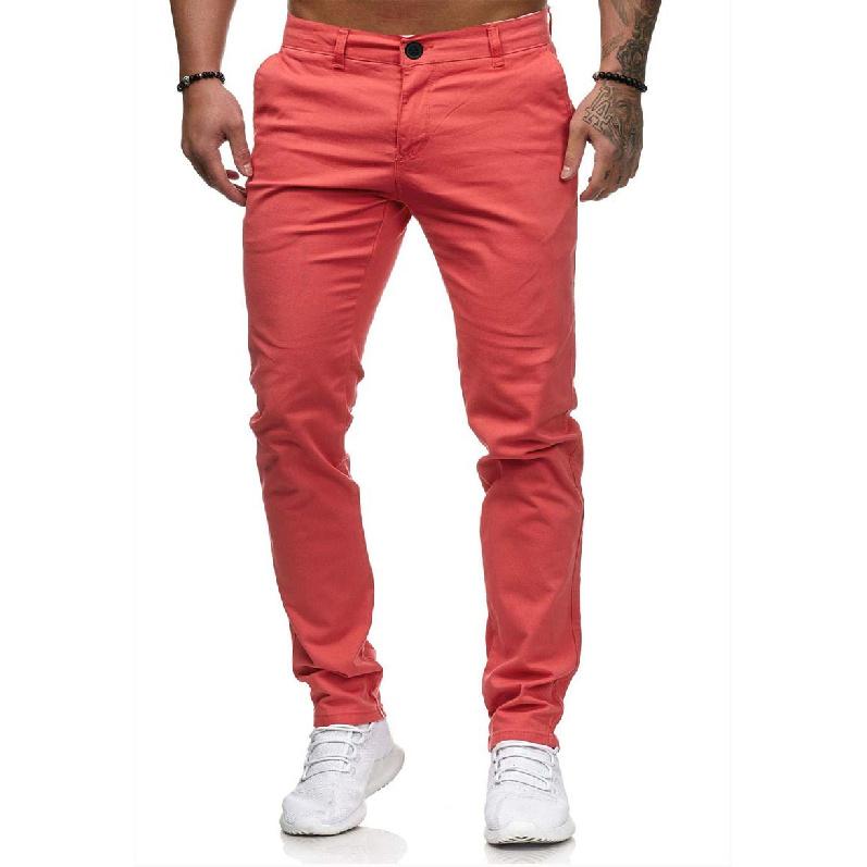 Casual Pants Men'S European And American Style Slim Fit Men'S Casual Solid Color Pants